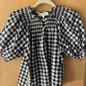 Checkered sleeve gingham blouse from THE GREAT Size 1